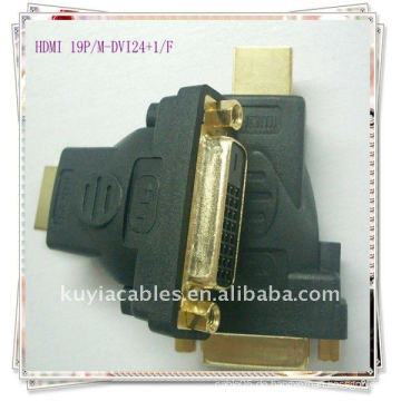 Gold überzogener HDMI 19P / F-DVI24 + 1 / MM / F DVI 24 + 1 zum HDMI Adapter-Konverter